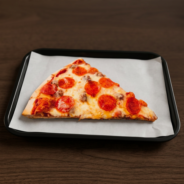 Giant Pepperoni Slice & Soda.